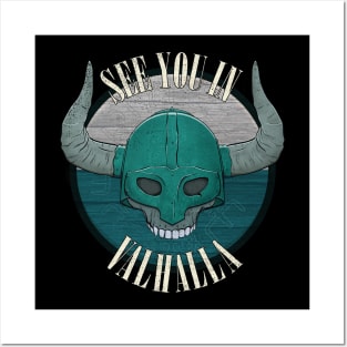 Nordic Viking Valhalla Skull Posters and Art